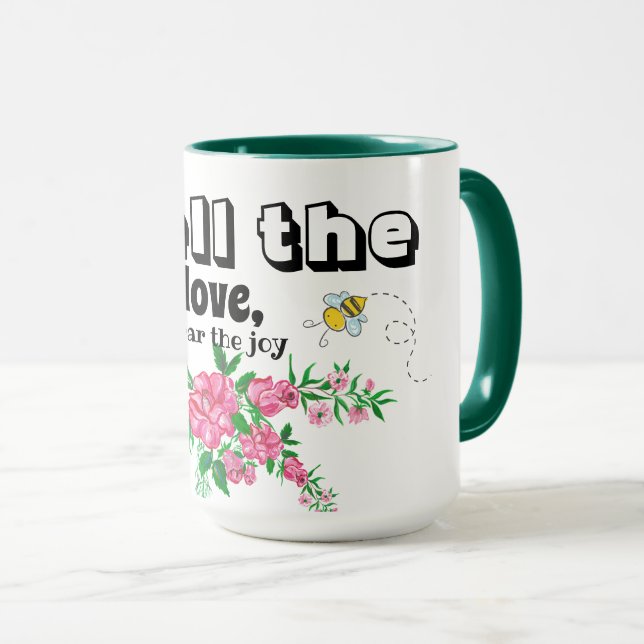 Caneca Floral & Borboletas (Frente Esquerda)