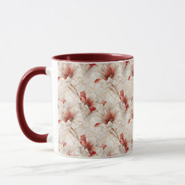 Caneca Floral Branco Belo