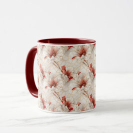 Caneca Floral Branco Belo
