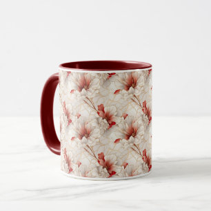 Caneca Floral Branco Belo