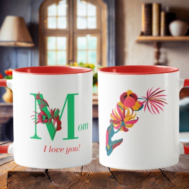 Caneca floral colorida para Dia de as mães (Criador carregado)
