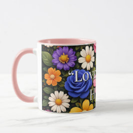 Caneca Floral Colourful Custom Quotes Valentines Mugs