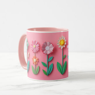 Caneca Floral com Flores Botânicas Coloridas, Pres
