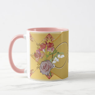 Caneca Floral com Nome Mug