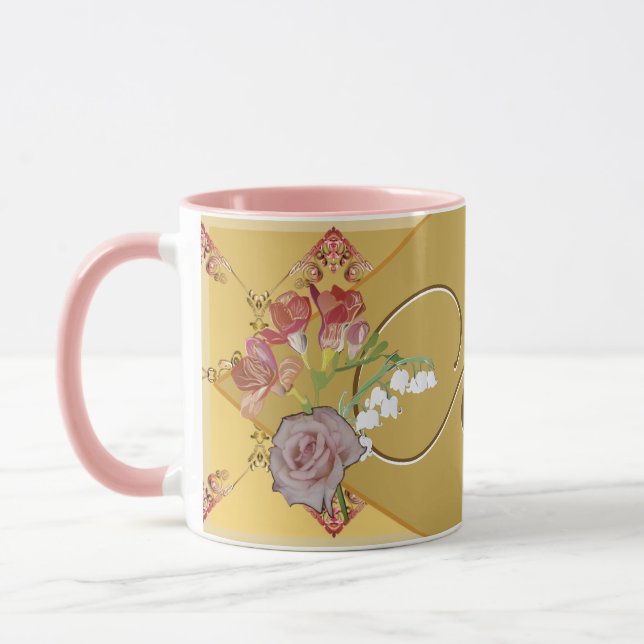 Caneca Floral com Nome Mug (Esquerda)