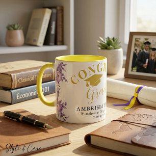 Caneca Floral Congrats Grad Combo – Presente Perfe