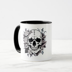 Caneca Floral Crânio Mug