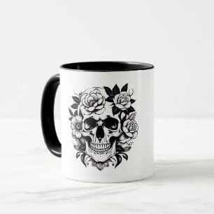 Caneca Floral Crânio Mug