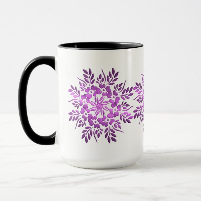 Caneca Floral Crown Purple Mandala Mug (Esquerda)