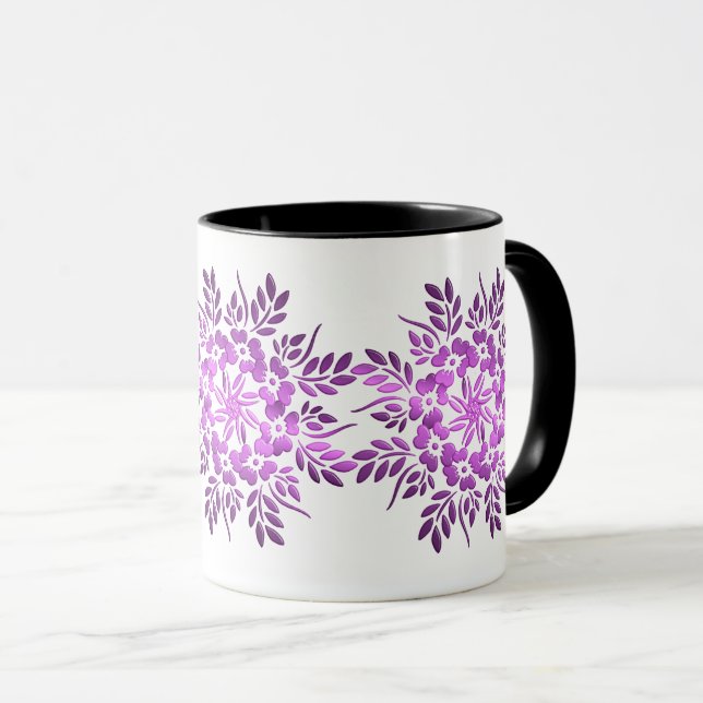 Caneca Floral Crown Purple Mandala Mug (Frente Esquerda)