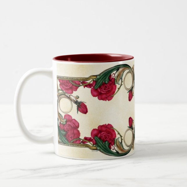 Caneca floral da rosa vermelha vermelha (Esquerda)