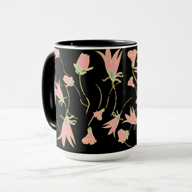 caneca floral de café (Frente Esquerda)