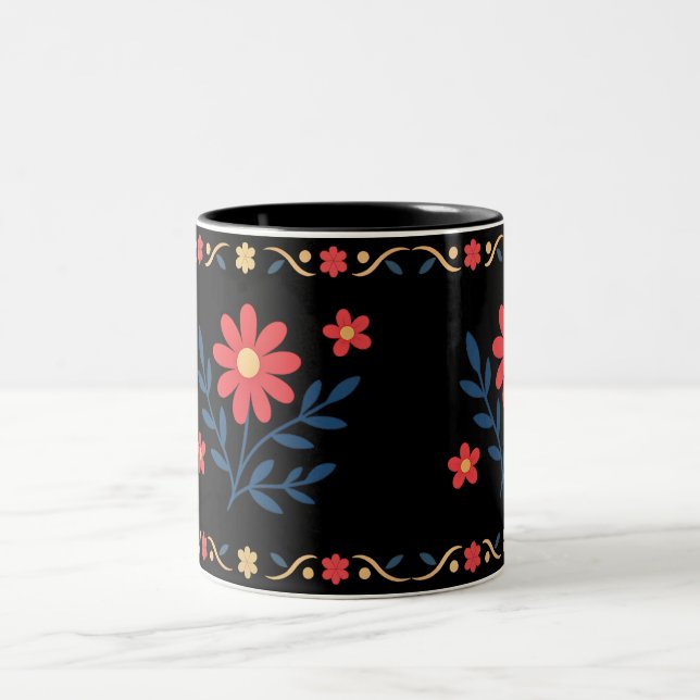 Caneca Floral De Dois Tons (Centro)