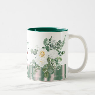 Caneca Floral de Rosa Branca Personalizada, Elegan