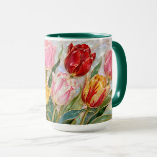 Caneca Floral de Tulipa Xícara de Café Botânico El