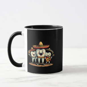 Caneca Floral Dental Engraçado Cinco De Mayo