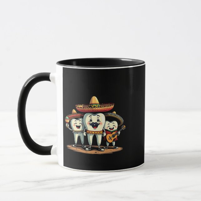 Caneca Floral Dental Engraçado Cinco De Mayo (Esquerda)