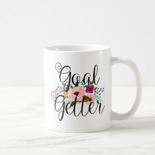 Caneca floral do getter do objetivo