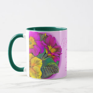 Caneca floral do presente das belas artes do