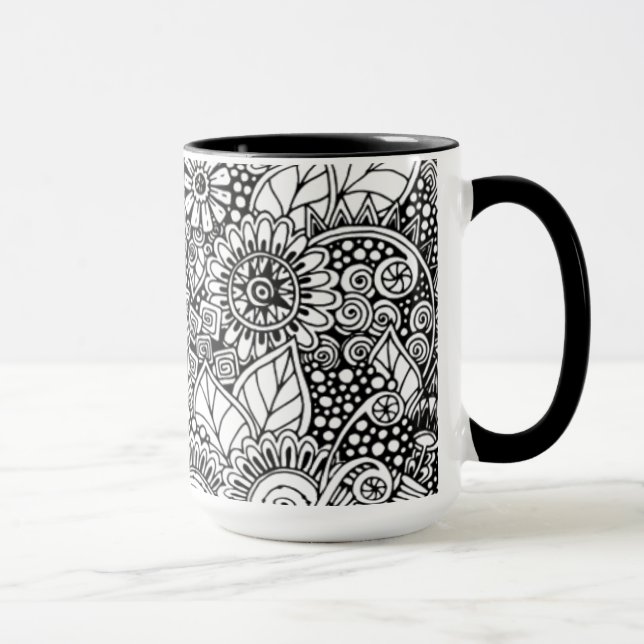 Caneca Floral étnico inspirado (Direita)