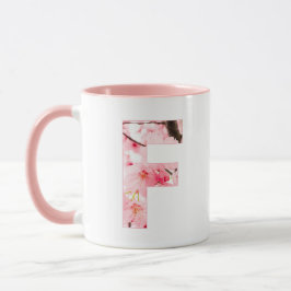 Caneca Floral F Initial Mug | Personalized Name & Traits