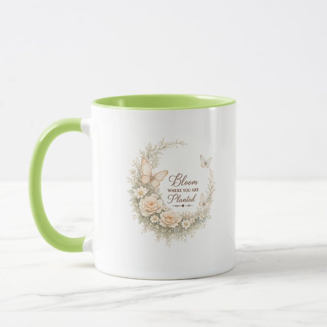 Caneca Floral Floresça Onde Você Está Plantada (Esquerda)