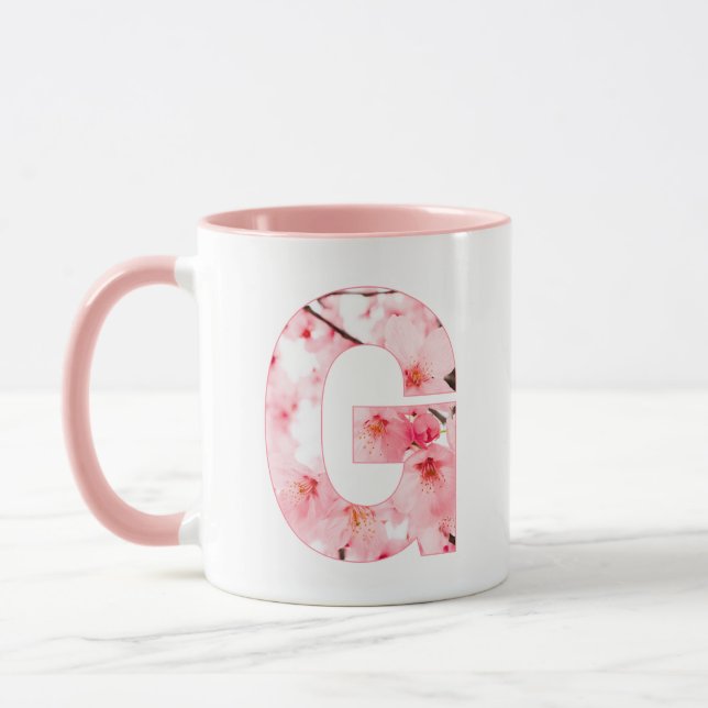 Caneca Floral G Initial Mug | Personalized Name & Traits (Esquerda)