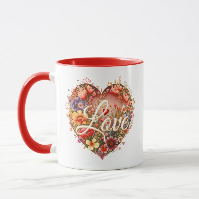 Caneca Floral Heart Love (Esquerda)
