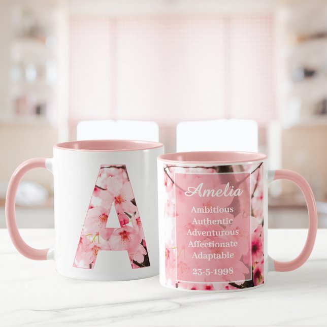 Caneca Floral Inicial A | Nome & Características P (Criador carregado)