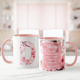 Caneca Floral Inicial D | Nome & Características P