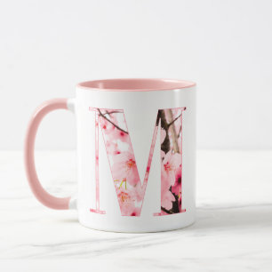 Caneca Floral Inicial M Nome & Características P