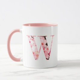 Caneca Floral Inicial W | Nome & Características P