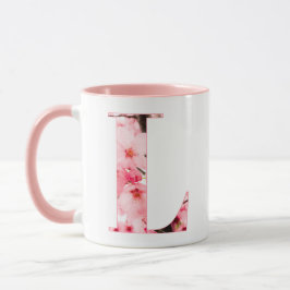 Caneca Floral L Initial Mug | Personalized Name & Traits