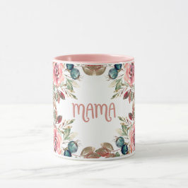 Caneca Floral Mama Typography Design