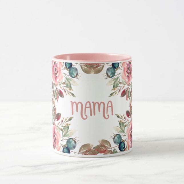 Caneca Floral Mama Typography Design (Centro)