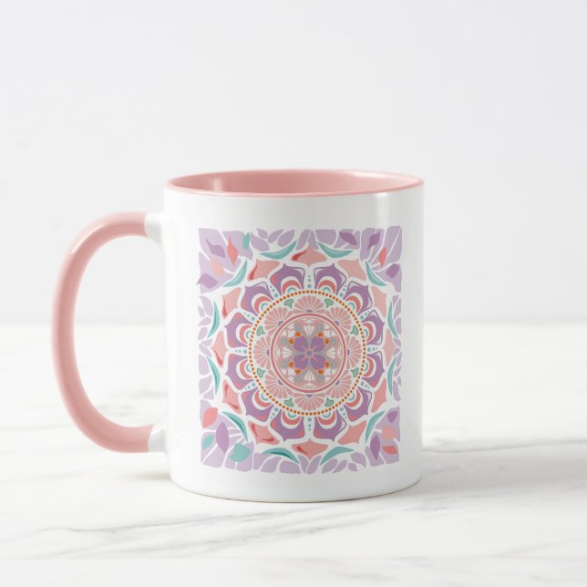 Caneca Floral Mandala Lavanda (Esquerda)