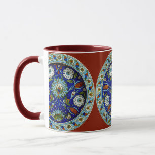 Caneca Floral Motif Tulip Iznik - Café Padrão Turco