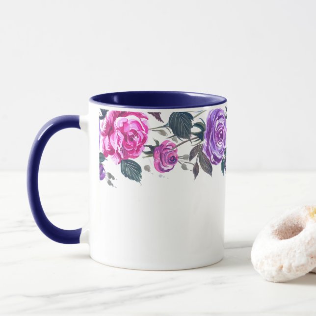 Caneca Floral Mug (Com Donut)