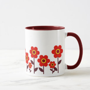 Caneca Floral mug Red Flex