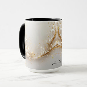 Caneca Floral Ouro Branco