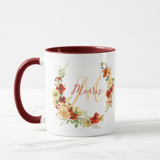 Caneca Floral outonal personalizado  (Esquerda)
