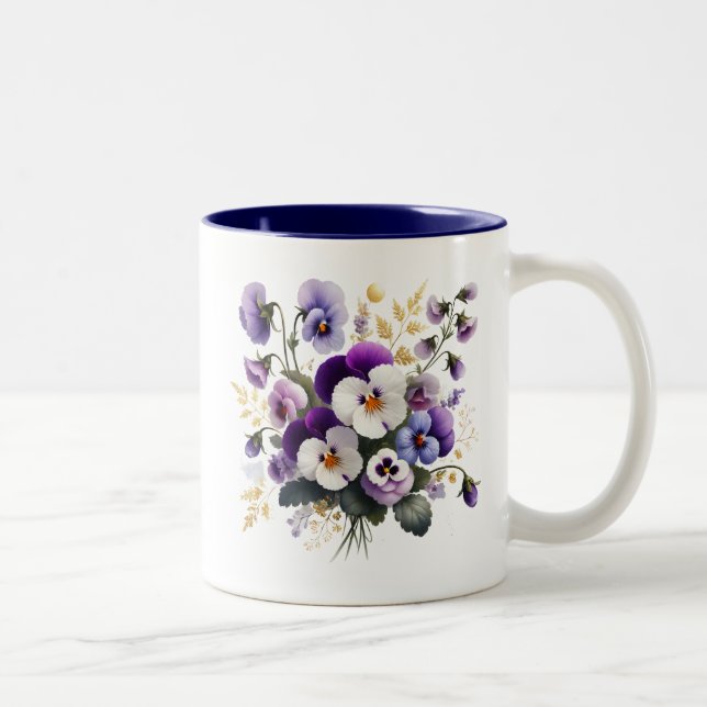 Caneca Floral Pansy, Presente de Xícara de Café de (Direita)