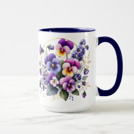 Caneca Floral Pansy Roxa