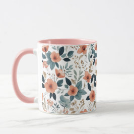 Caneca Floral Pattern in Pastel Tones