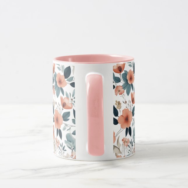 Caneca  Floral Pattern in Pastel Tones (Alça)