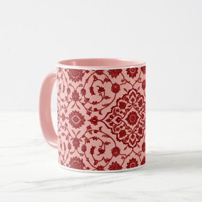 Caneca Floral Persa Rosa (Frente Esquerda)