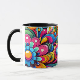 Caneca Floral Pop de Cor - Flores Retrorreflectora