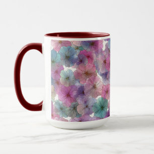 Caneca Floral Primavera Rosa e Verde Pastel Vintage