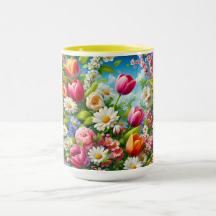 Caneca Floral/primavera trabalho de arte