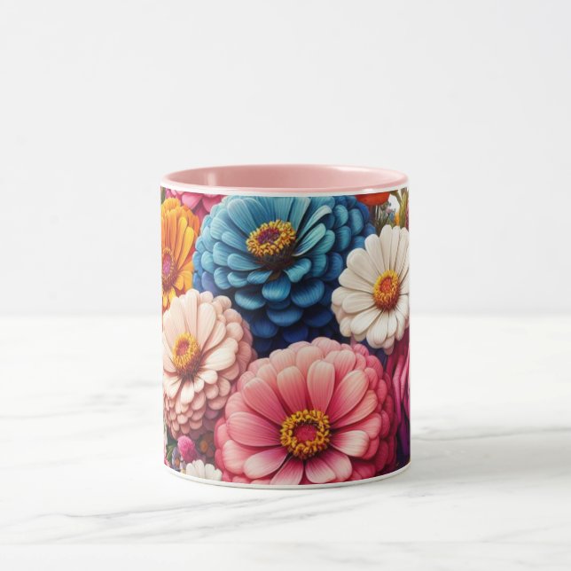 Caneca Floral/Primavera Zinnia/Rosa (Centro)
